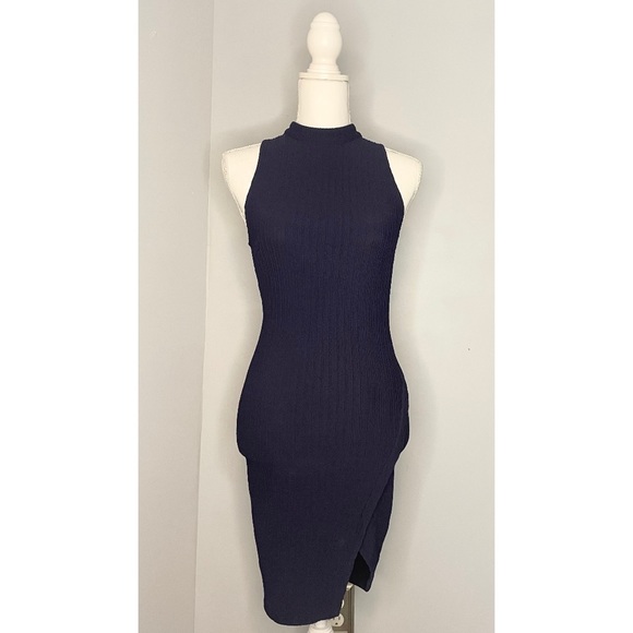 *ASTR* The Label Nordstrom Navy Ribbed Bodycon Dress NWT - Picture 4 of 14